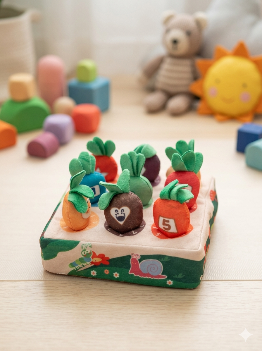 Carrot Pulling & Sorting Toy (9 Pieces)
