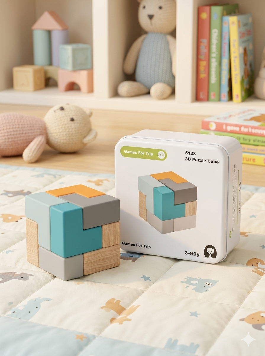 Games For Trip: 3D Wooden Puzzle Cube