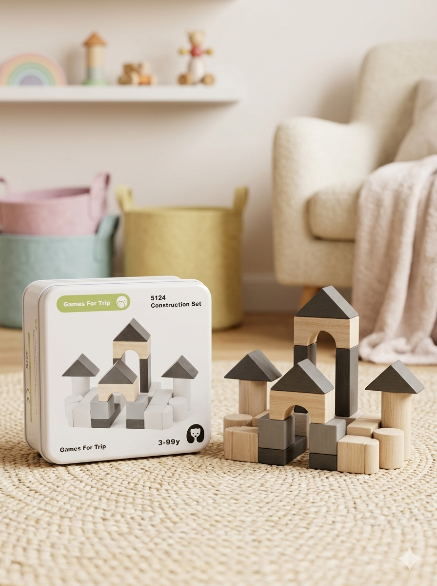Games For Trip: Wooden Construction Set