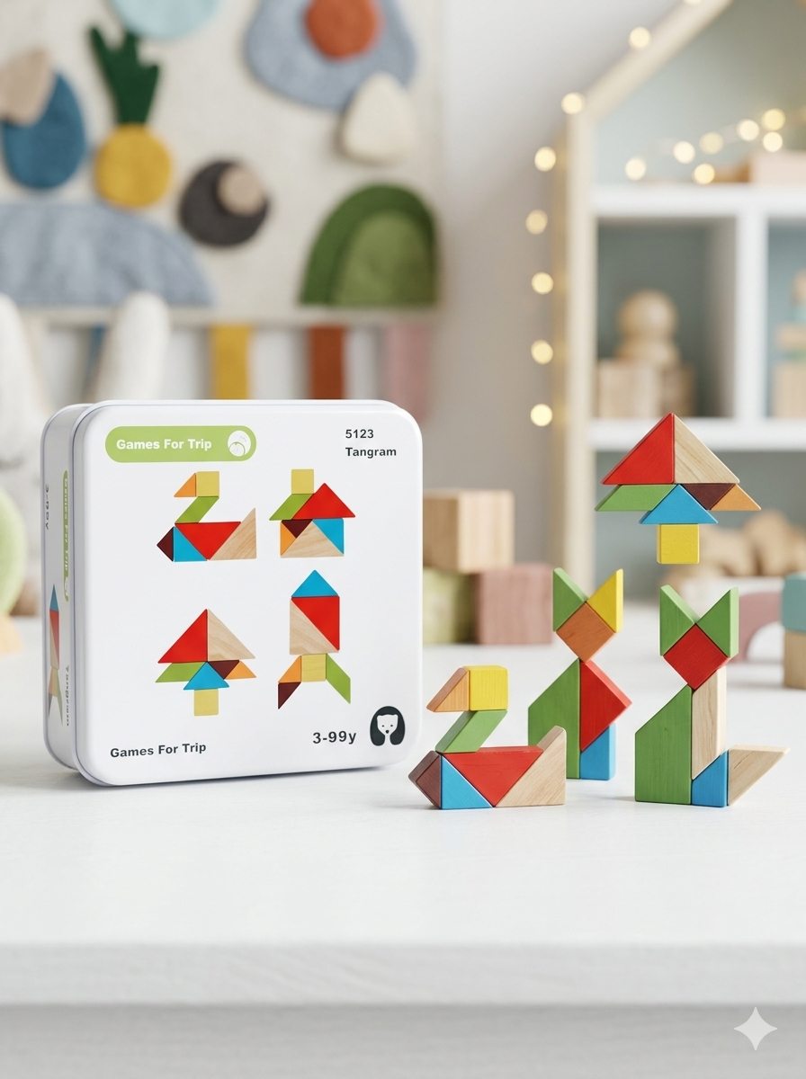 Games For Trip: Wooden Tangram Set