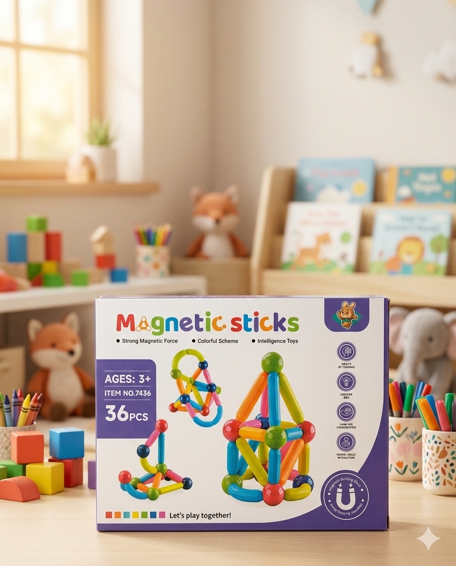 Magnetic Sticks (36 Pieces)