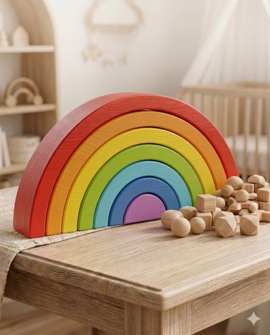 Wooden Rainbow Stacker