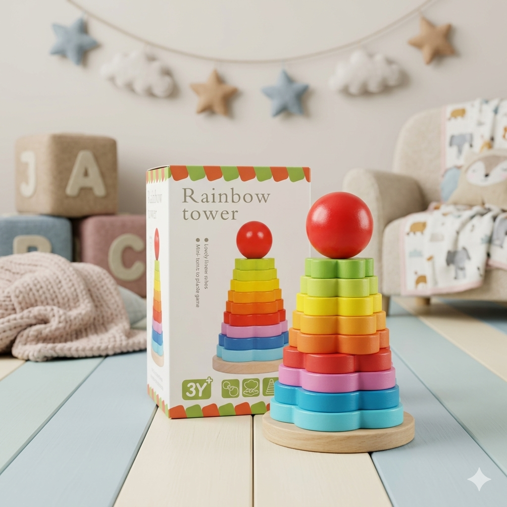 Wooden Rainbow Tower